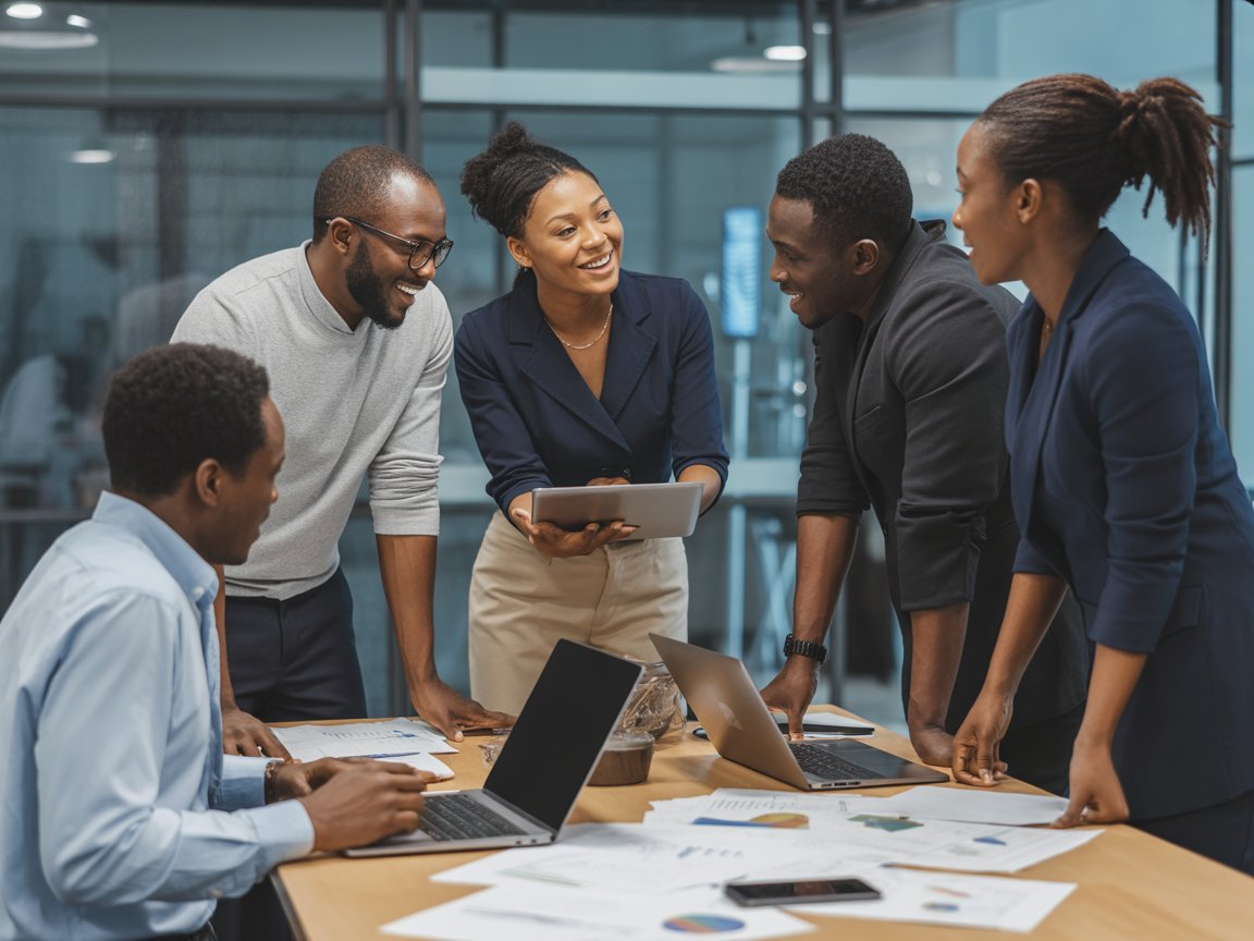 Business professionals in meeting